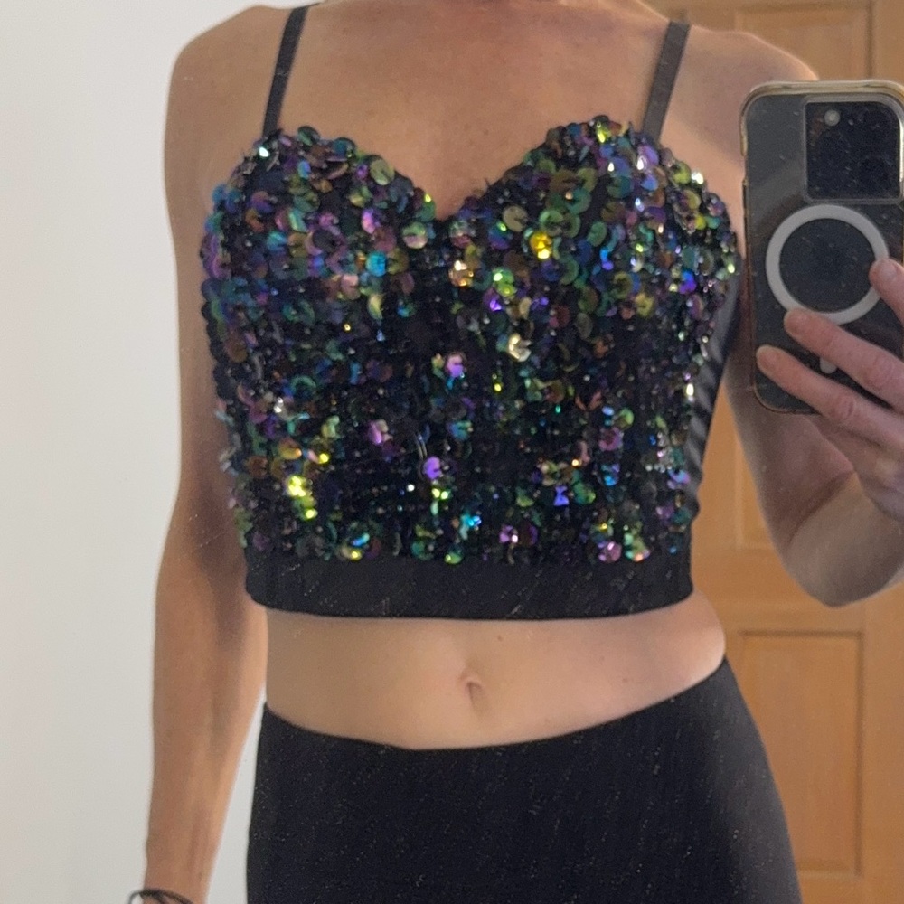 Sequin Crop Top